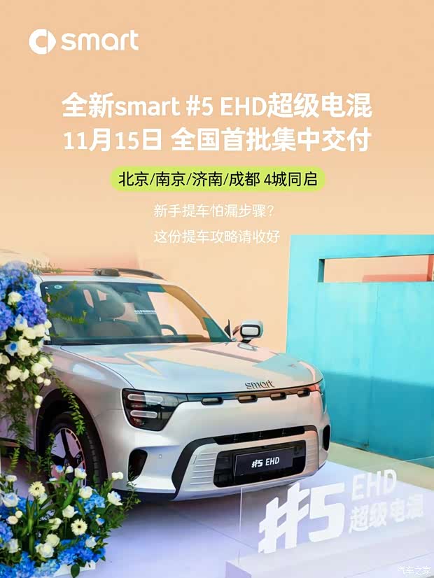 1.5T插混/售18.99万起 smart精灵#5号开启全国首批交付